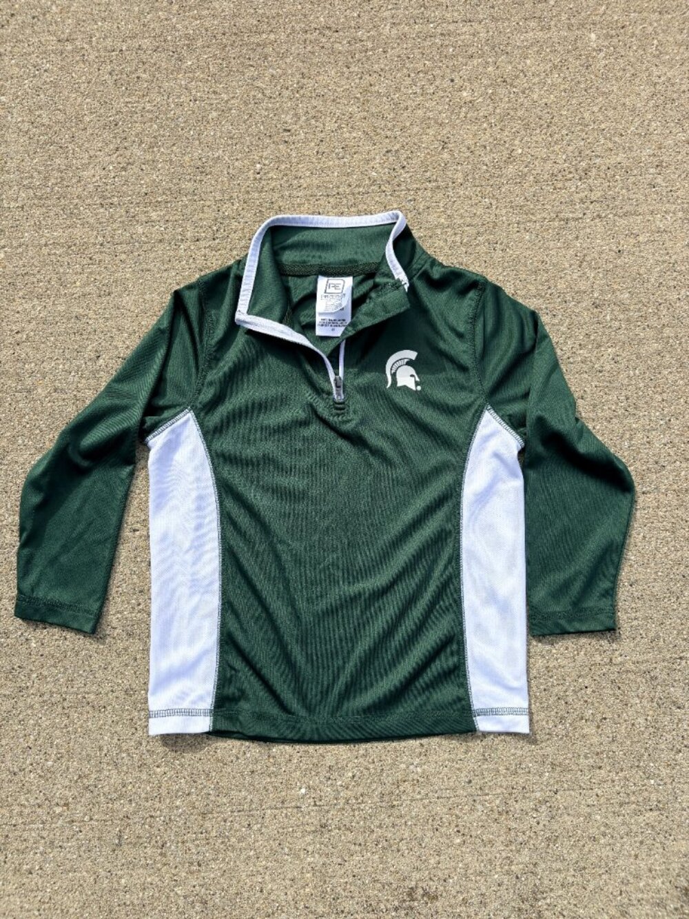 Michigan State University Proedge toddler 4t quarter zip pullover green/white